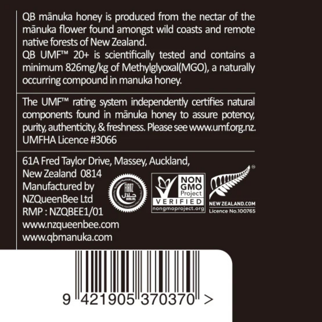 UMF™20+ MGO 826+ QB Manuka Honey 250g